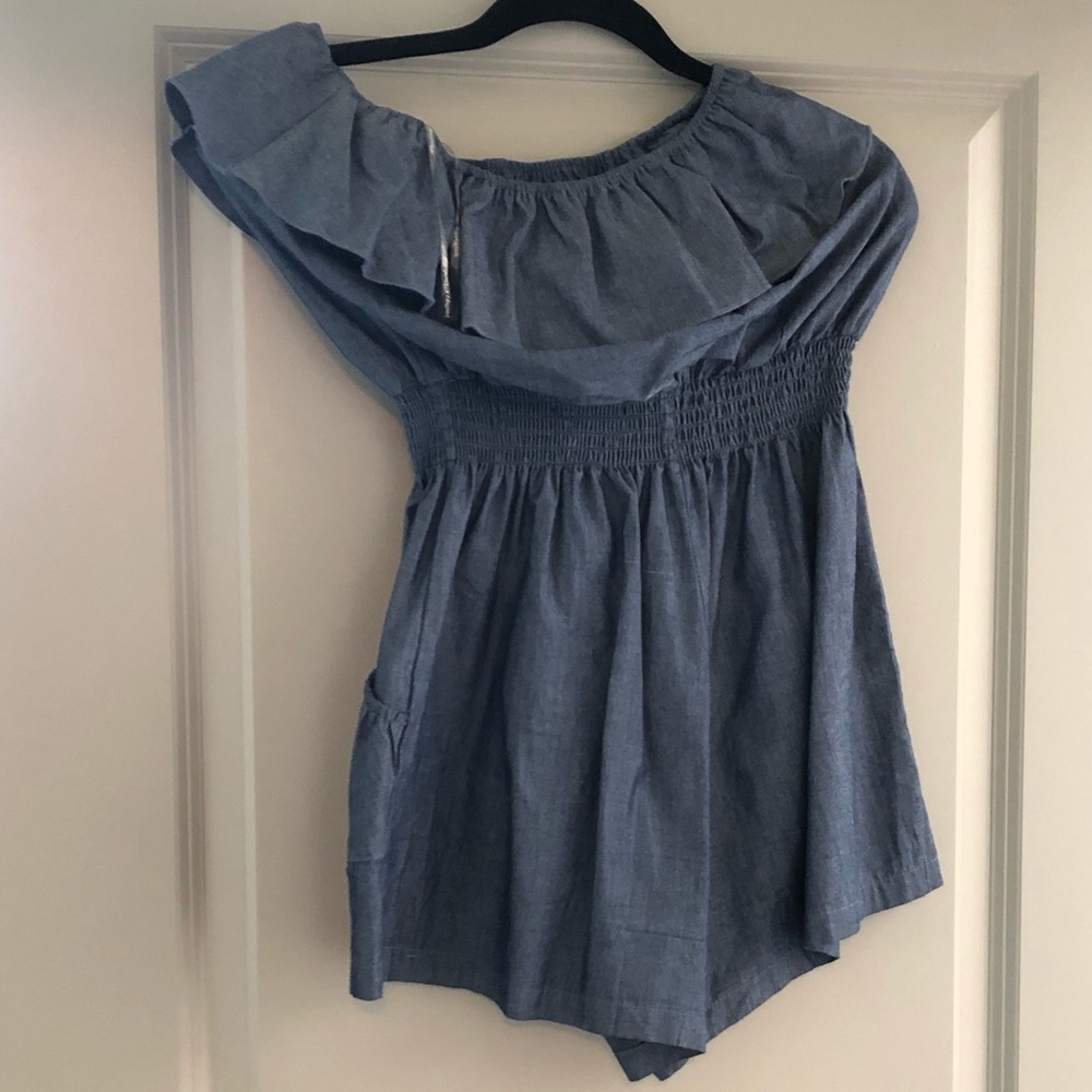 Short romper denim
